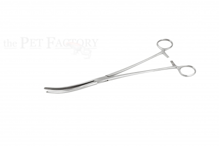 Futterzange Edelstahl 25 cm gewinkelt