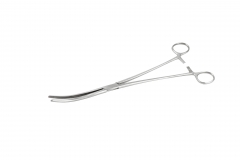 Futterzange Edelstahl 25 cm gewinkelt